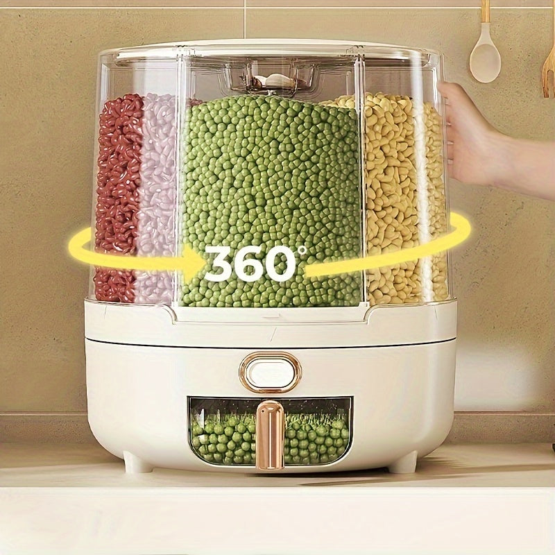 Airtight Food Storage Container Rotating Rice Cereal Pantry Dispenser