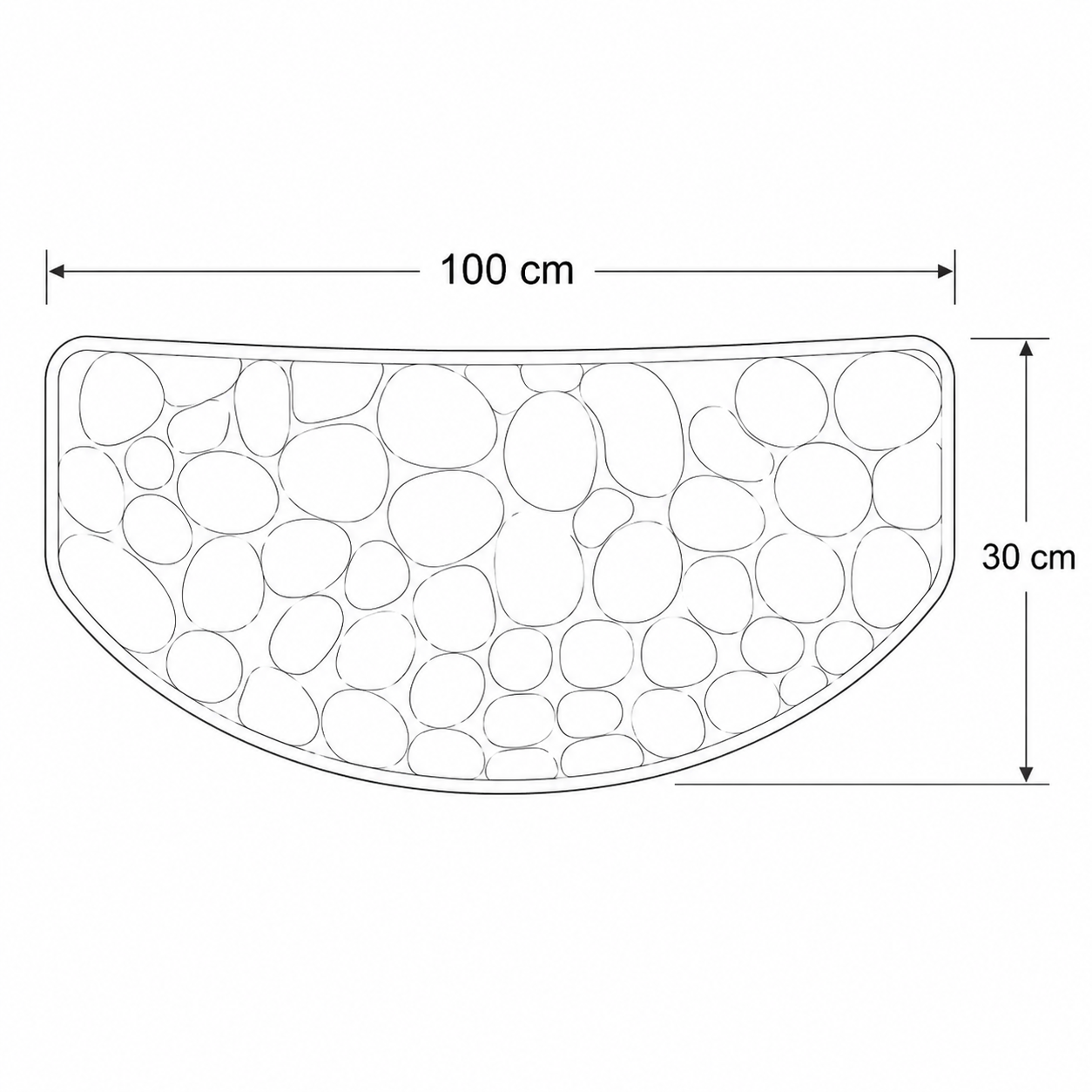 Curved Thickened Non-Slip Bath Mat for Shower and Toilet Floor