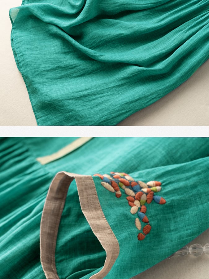 Women's Fashion Sunny Flowing Embroidered Ethnic Dress