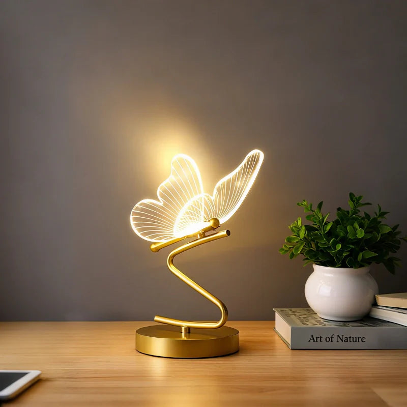 Butterfly Lamp Rechargeable Cordless Decorative Bedside Table Lamp - Image 3