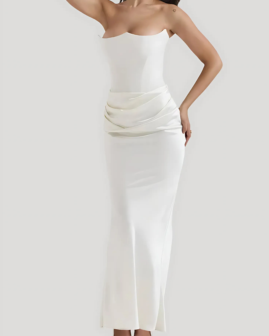 Women's Long Draped Maxi Evening Wedding Guest Dresses For Ceremonies