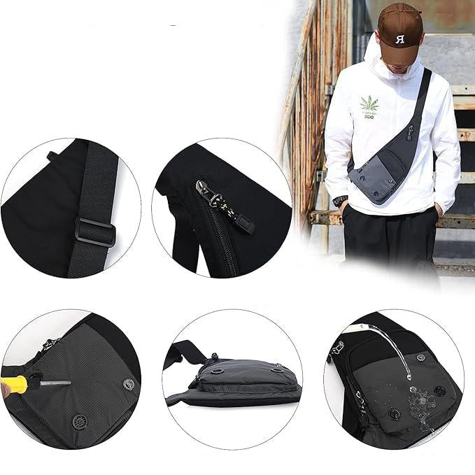 Oliver | Men's Small Slim Waterproof Canvas Crossbody Sling Bag - Image 4