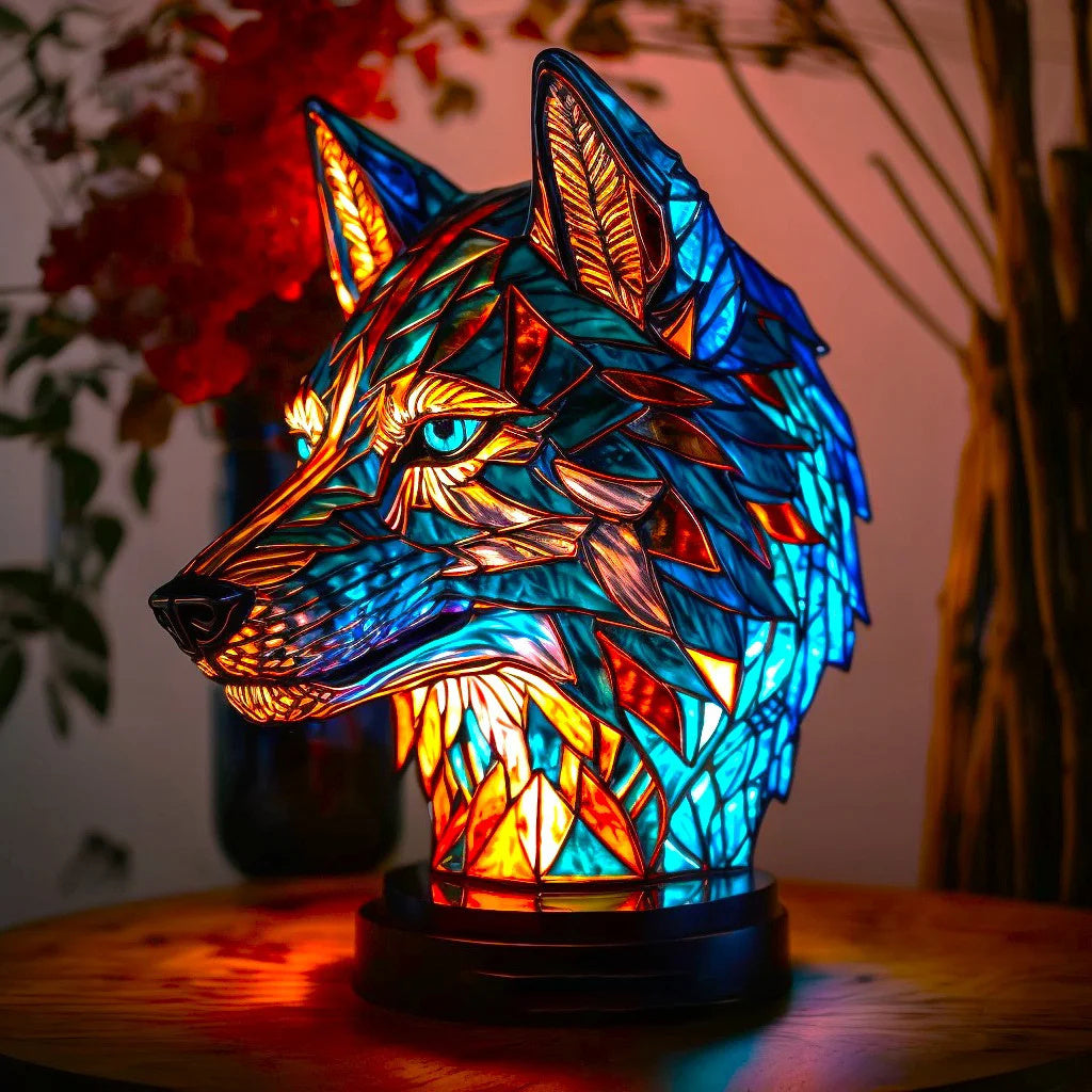 Stained Glass Table Lamp Animal Decorative Light - Image 6