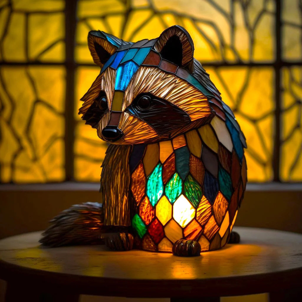 Stained Glass Table Lamp Animal Decorative Light - Image 9