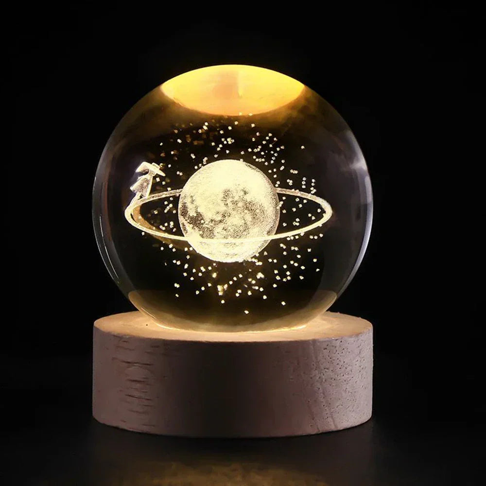 Ambient 3D Crystal Ball LED Night Light USB Lamp for Home Decor