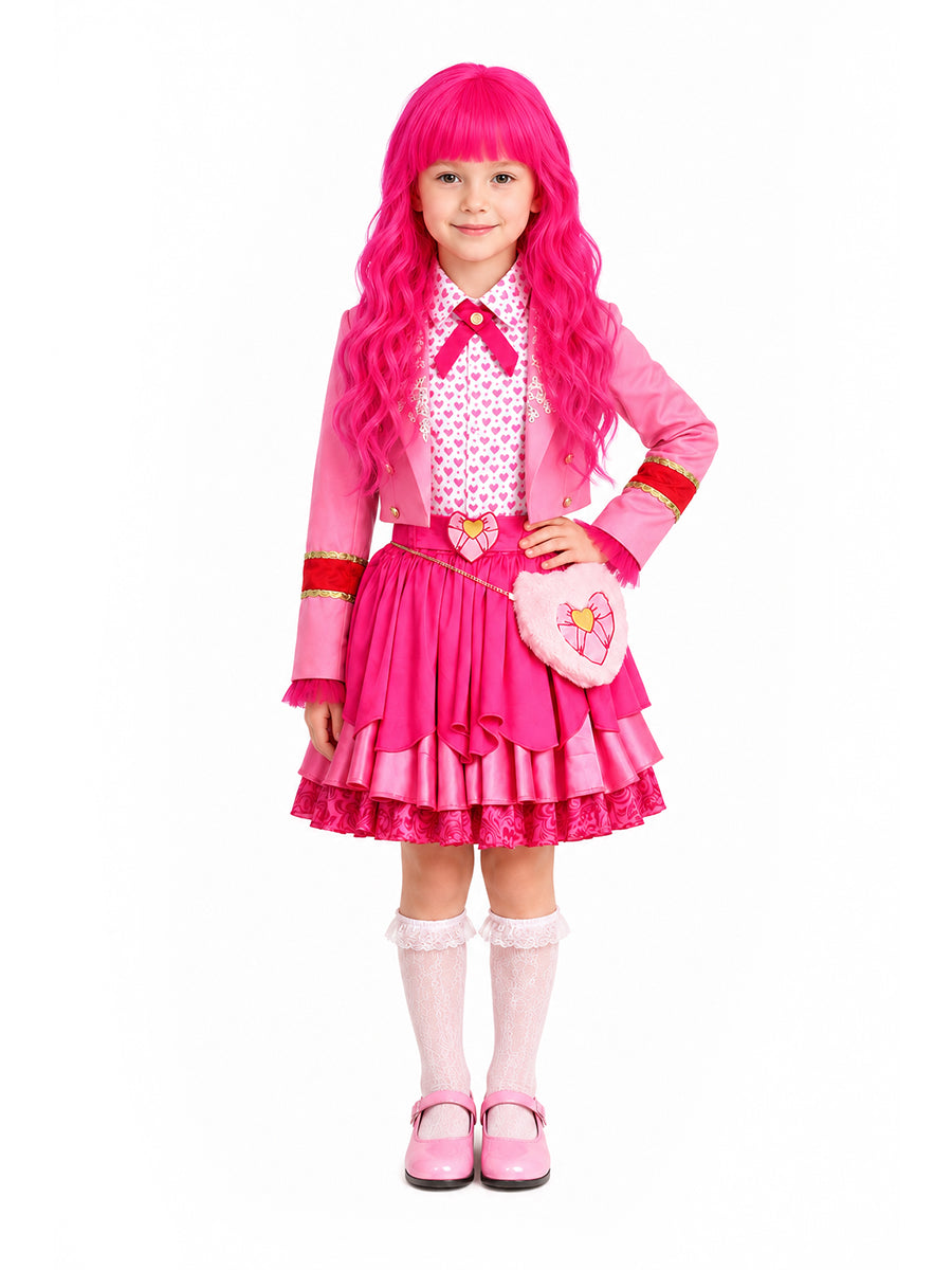 Kids Adults 5 Piece Pink Princess Academy Costume