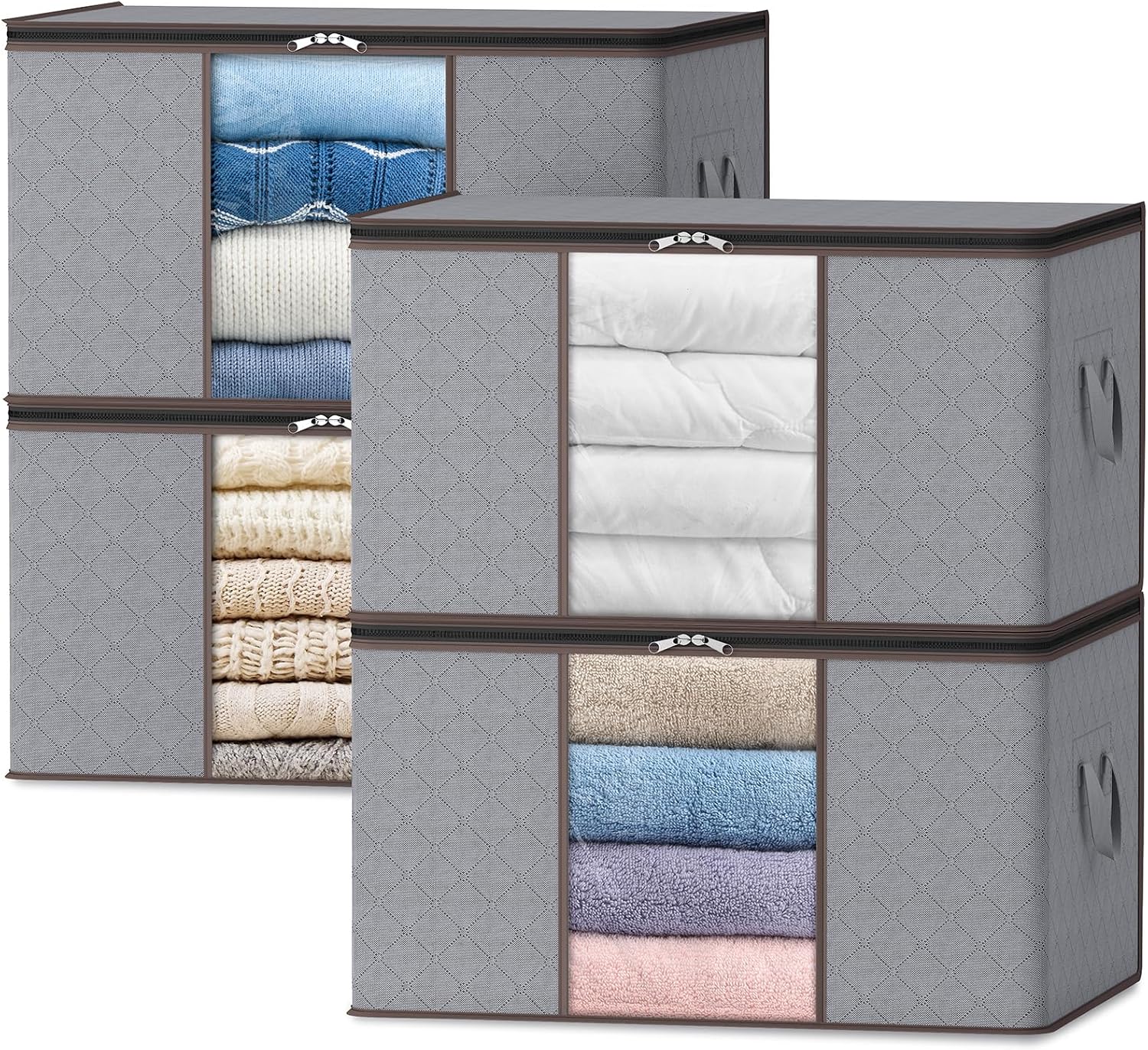 Foldable Storage Boxes with Handles and Front Window - Image 8