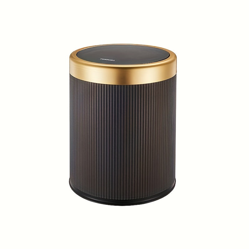 Modern Trash Can Oval Press Top Bathroom Bin Dual Inner Bucket - Image 8