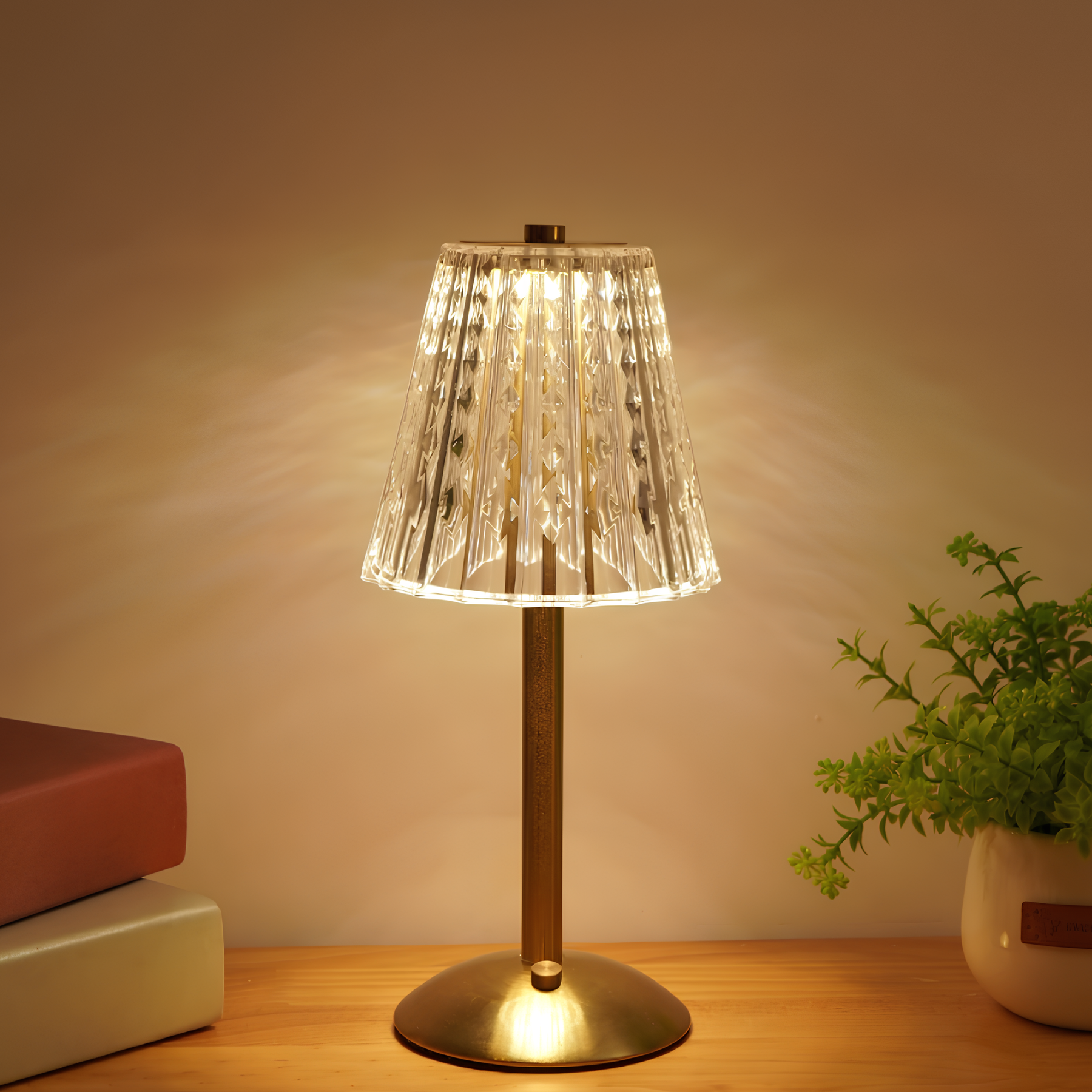 Exquisite Crystal LED Table Lamp with Touch Control and Dimmable Light