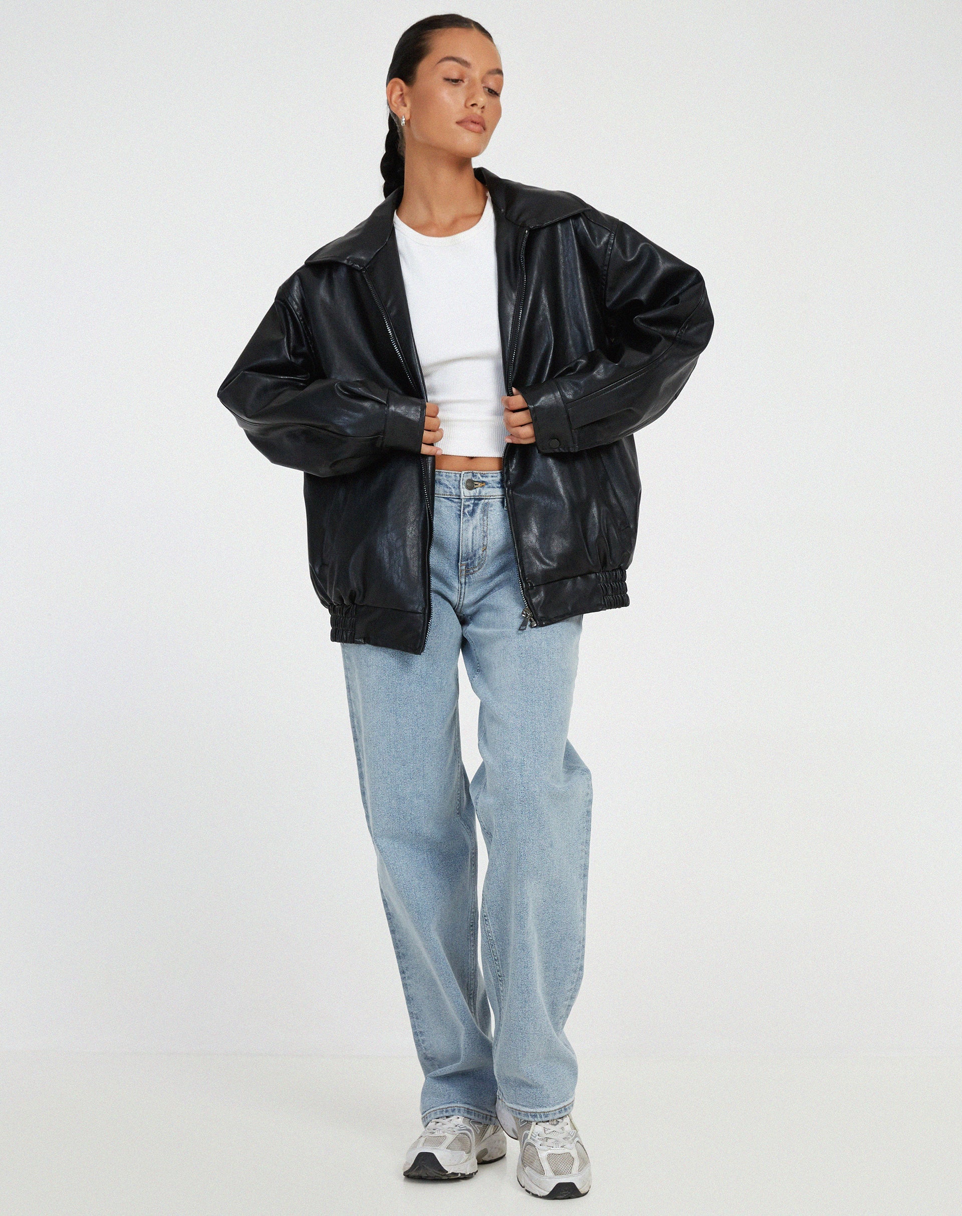 Women’s Fashion Oversized Biker's Bomber Jacket