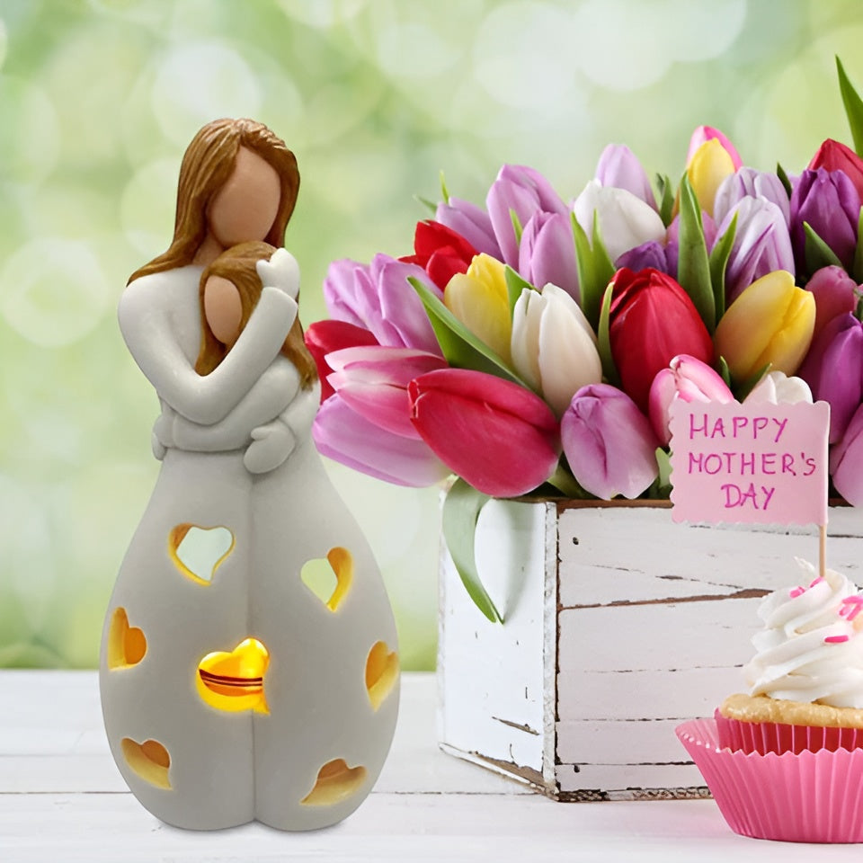 Skorter | Embracing Mother Daughter Figure Flickering Candle Holder - LoveGlow - Image 4