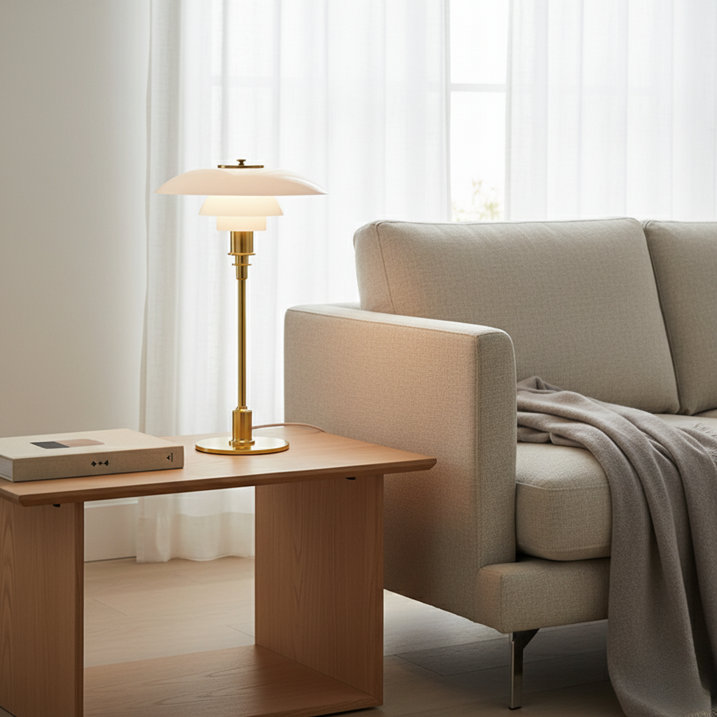 Solviane - Scandinavian Glass Table Lamp with Minimalist LED Lighting - Image 6
