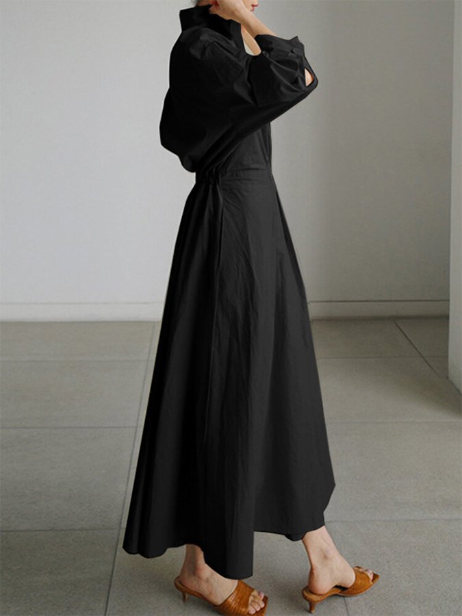 Women's Long Striking Flowing Shirt Dress