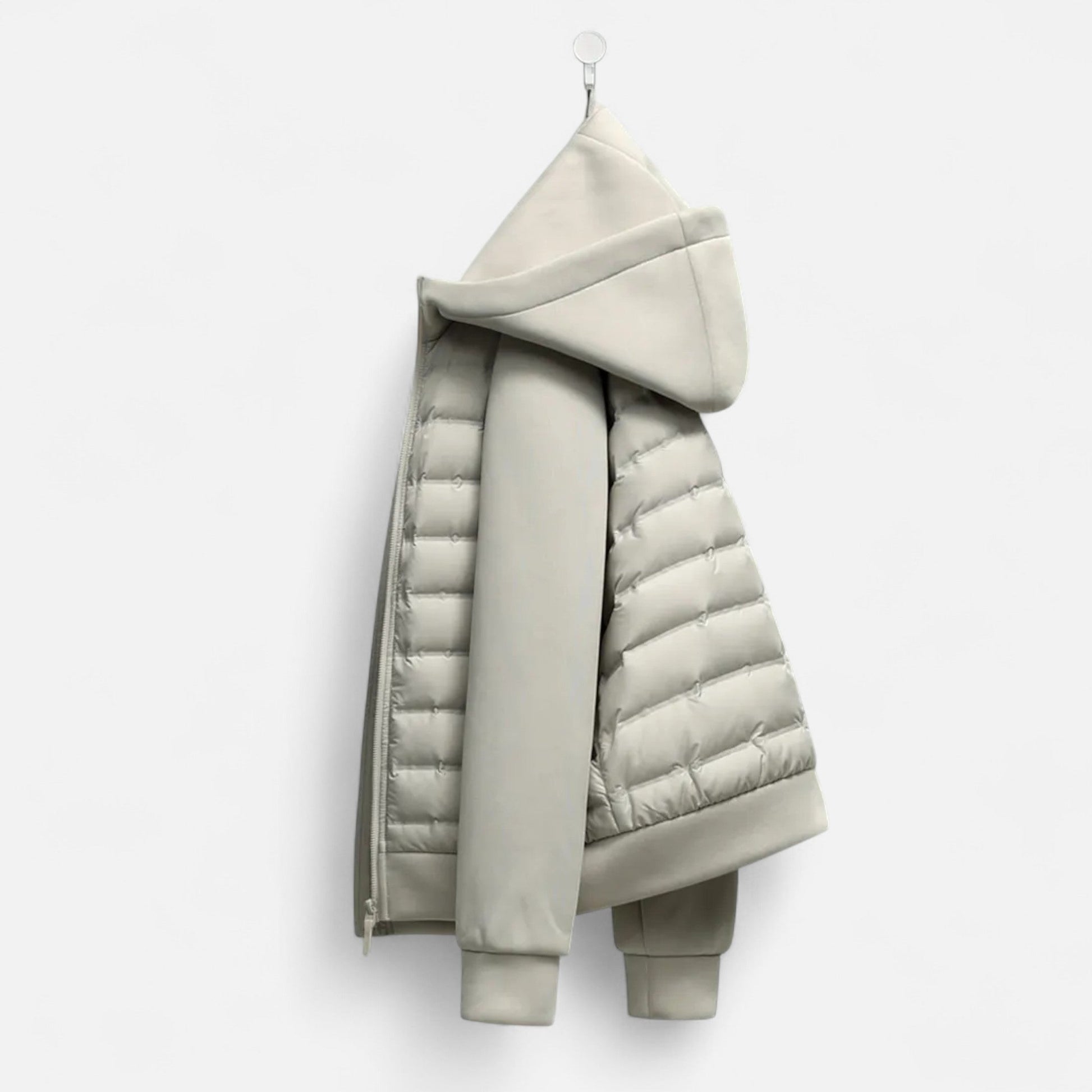 Men’s Outdoor Spliced Quilted Hooded Down Practical Jacket