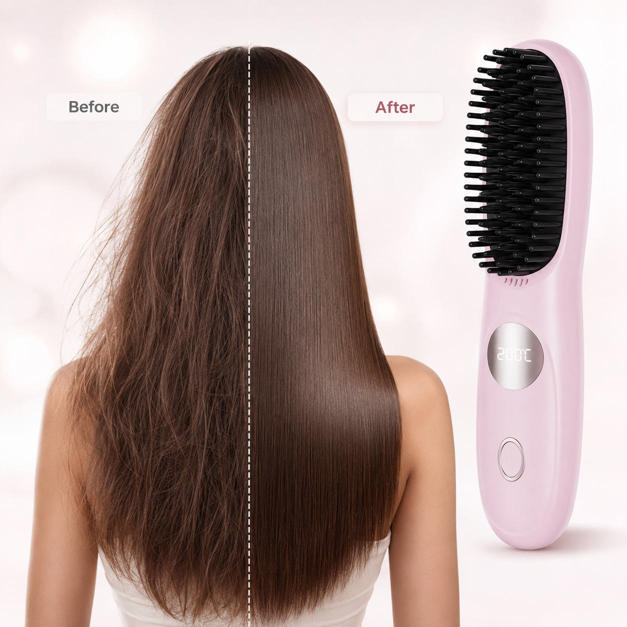 Brosse lissante sans fil avec affichage LED
