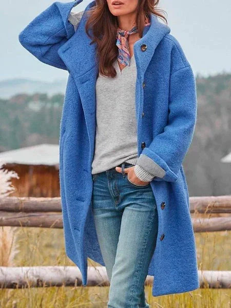 Women's Versatile Chic Warm Button Long Coat