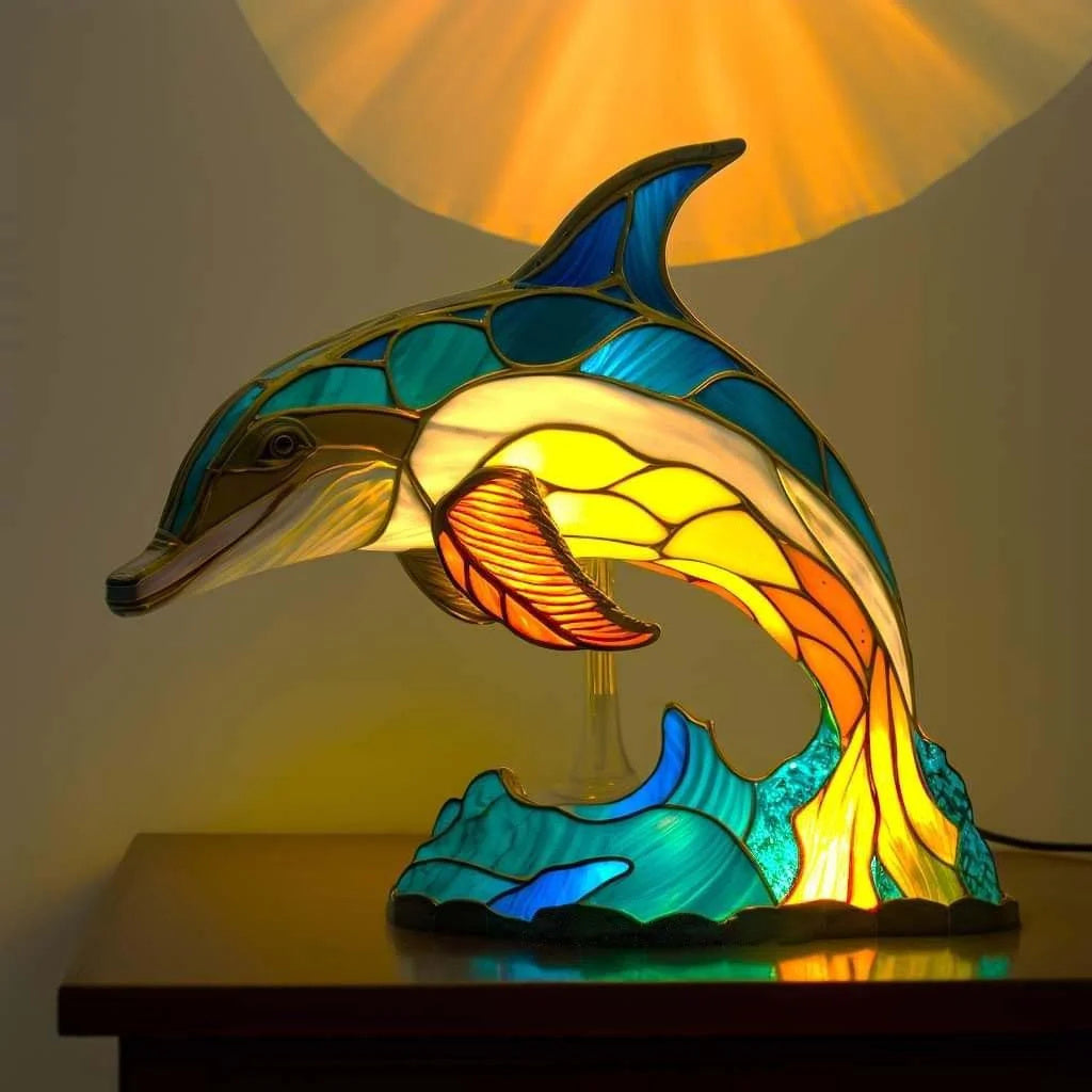 Stained Glass Table Lamp Animal Decorative Light - Image 8