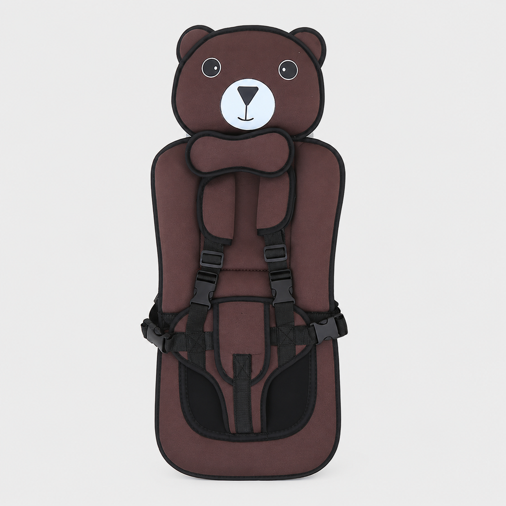 Toddler Booster Seat Cushion Cute Bear Stroller Seat Pad Adjustable Straps - Image 3