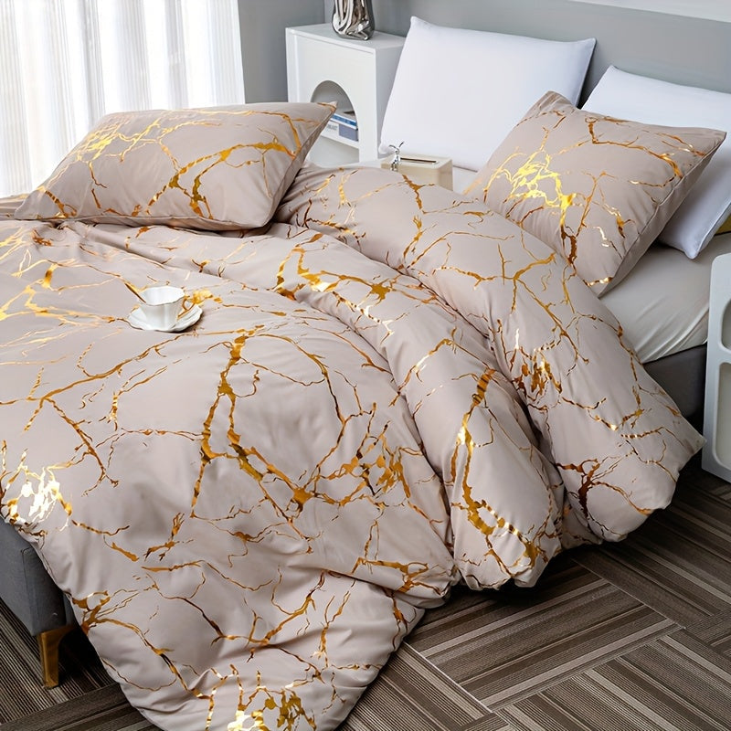 Quilt Cover Set | Hot Stamped Texture | Stylish Bedroom Upgrade | Polyester - Image 2