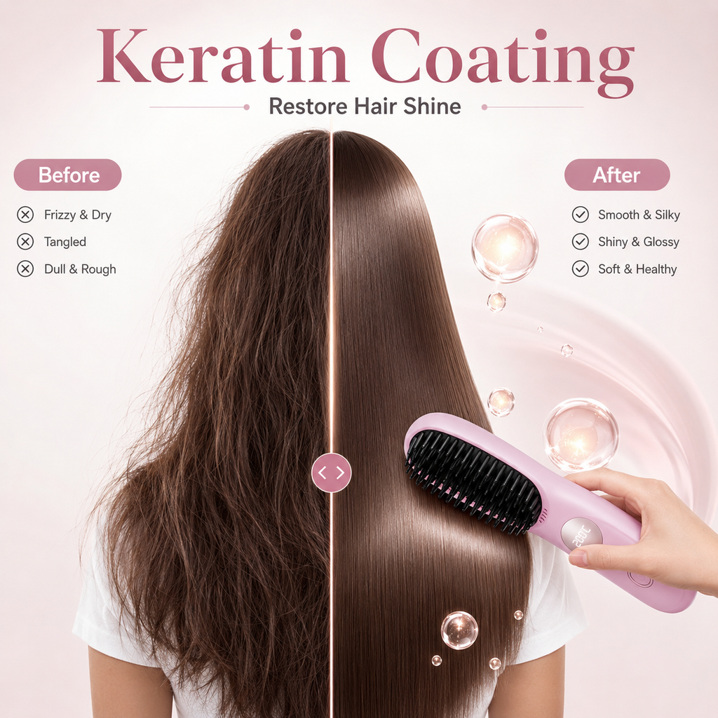 Brosse lissante sans fil avec affichage LED