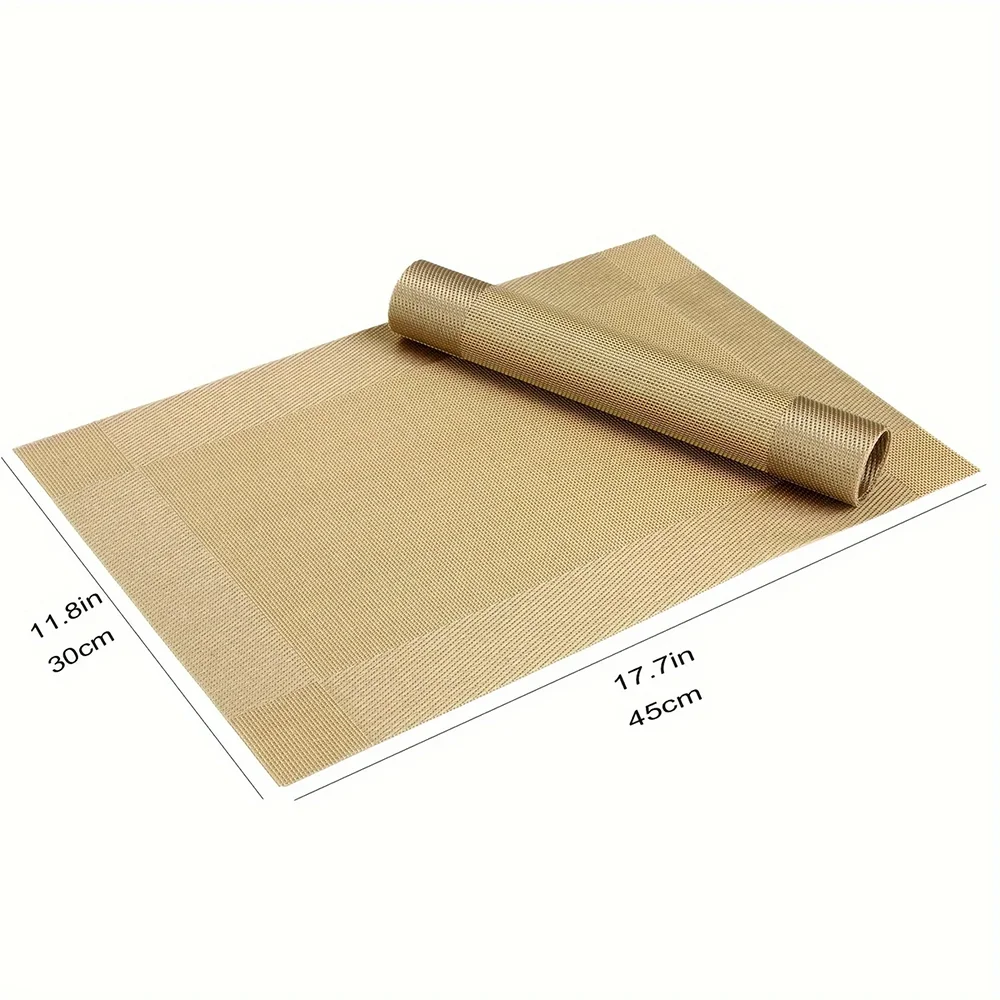 Washable Placemats Heat Resistant Non-Slip Woven Vinyl Dining Table Mats - Image 5