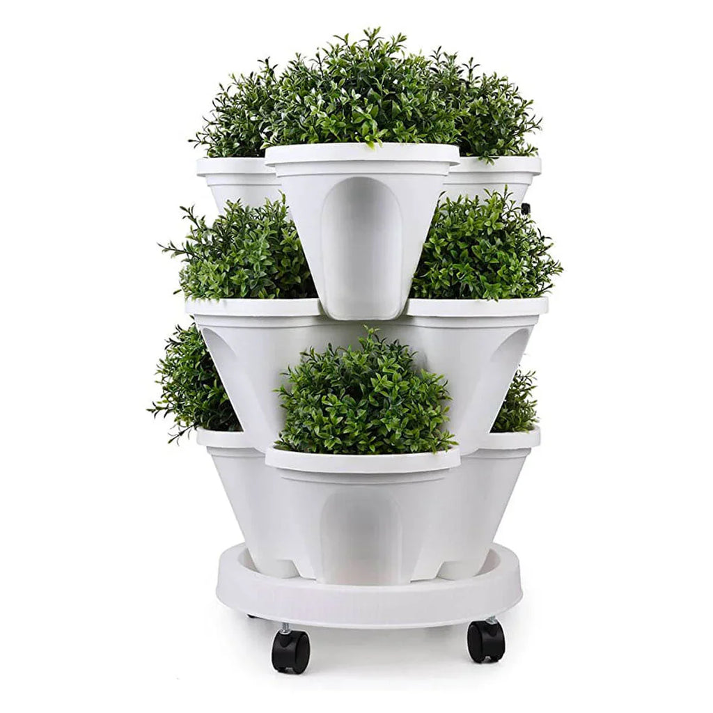 Skorter | Space-saving stackable plant pots – Vertical planting system with wheels - Image 4