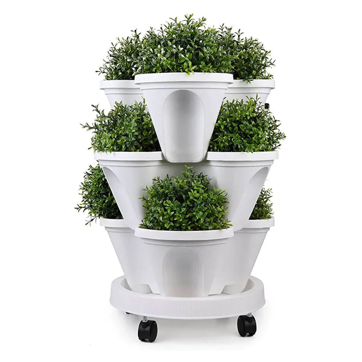 Skorter | Space-saving stackable plant pots – Vertical planting system with wheels - Image 4