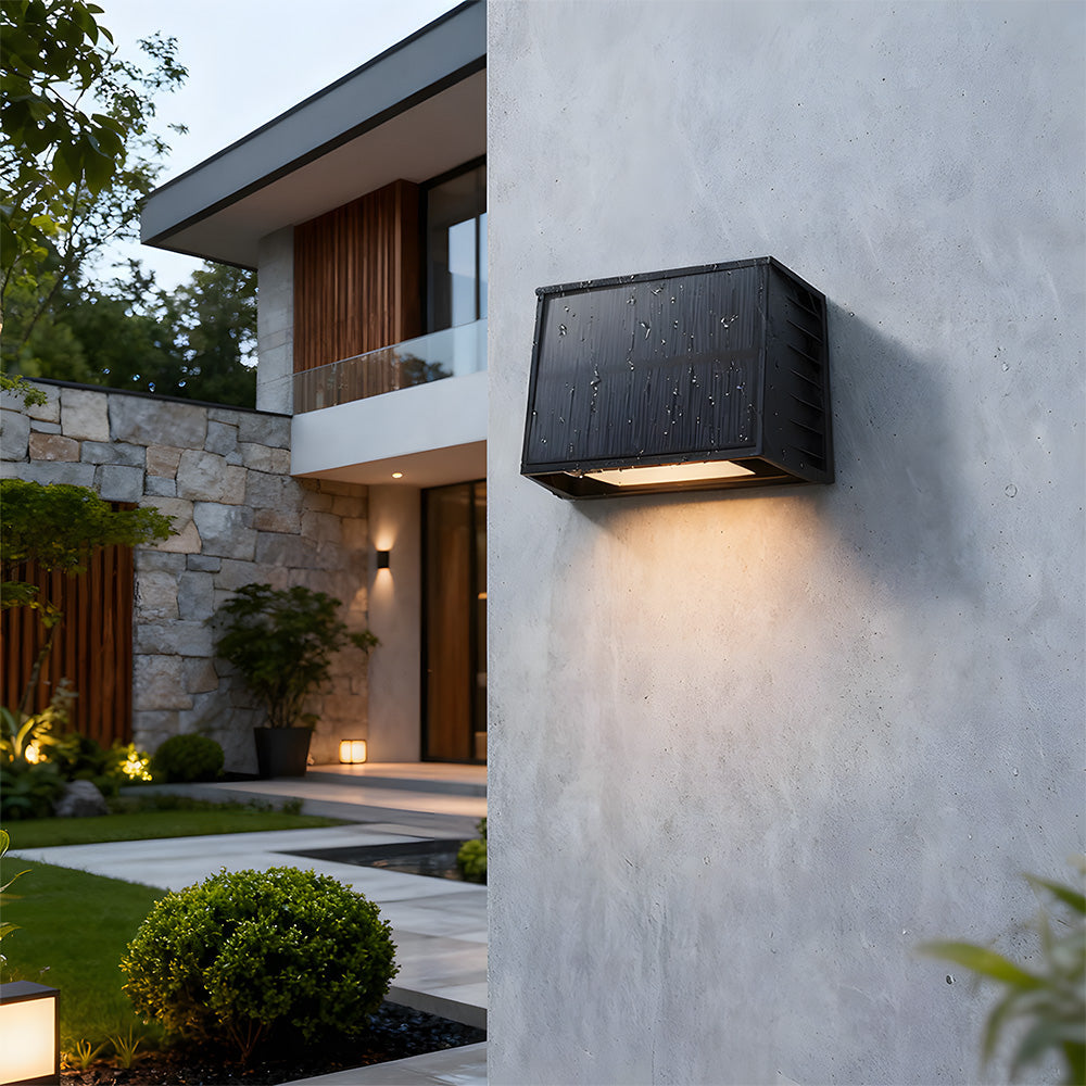 Solar Outdoor Wall Lights LED Waterproof IP65 Black Exterior Lamp