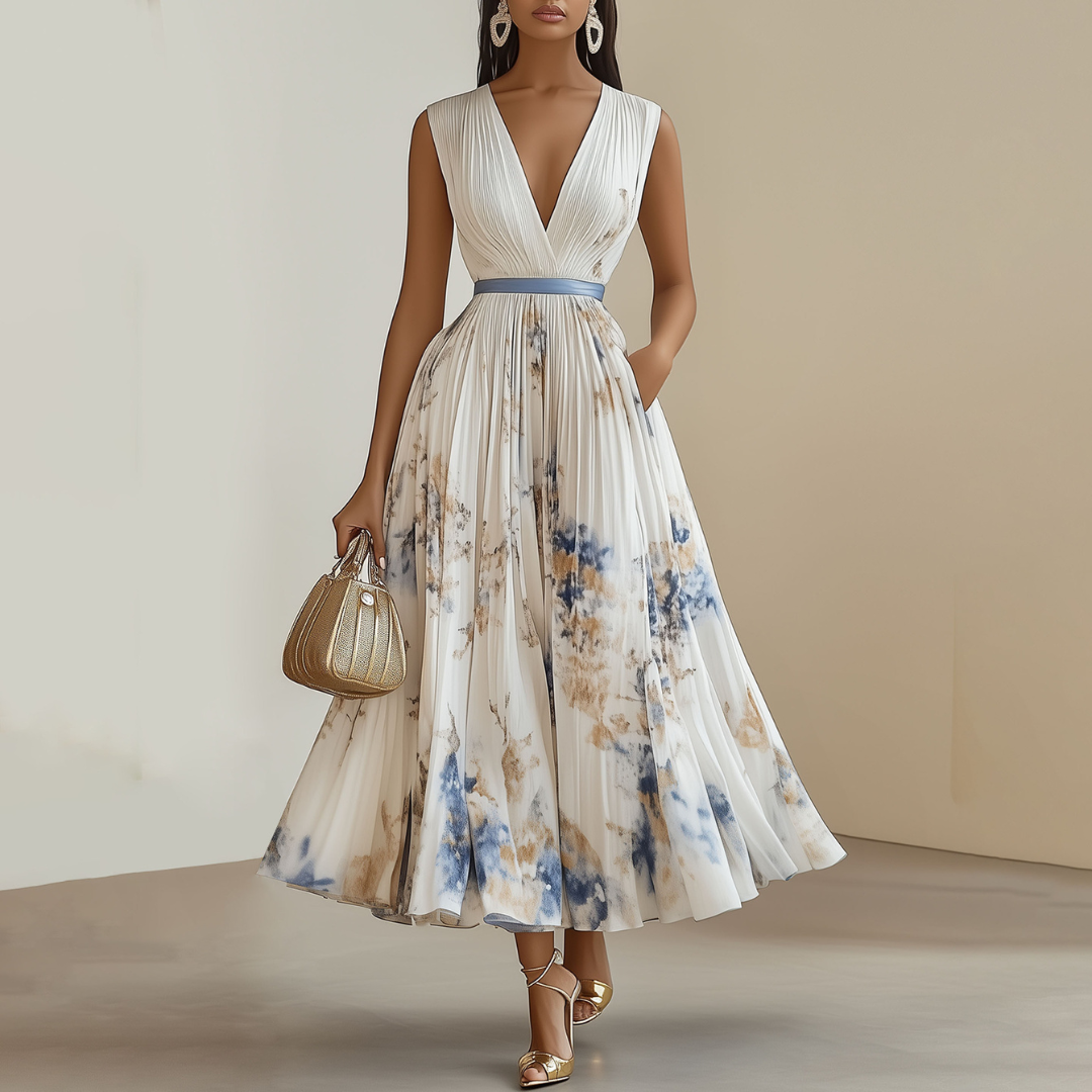 Captivating Floral Flattering Ceremony Pleated Evening Dress