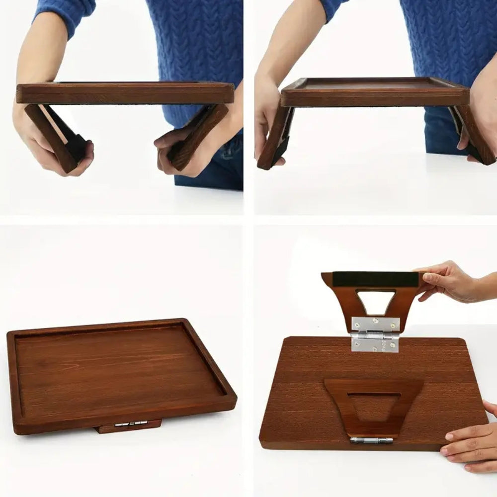 Adjustable Bamboo Clip-On Arm Tray Table - Image 8
