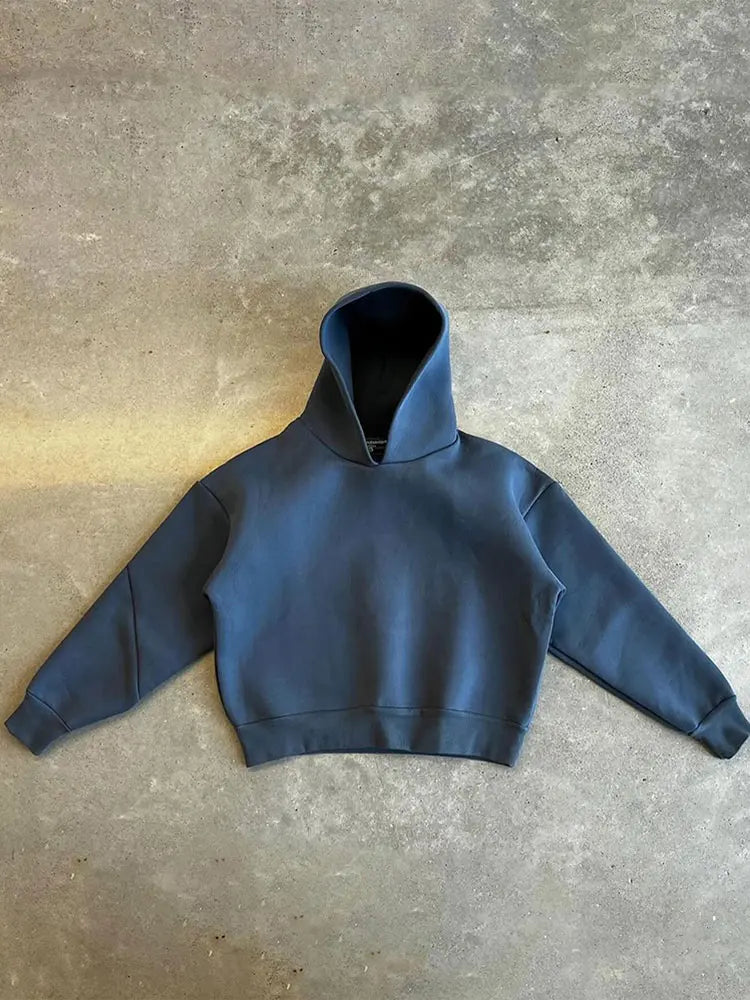 Men's Casual Oversized Warm Tracksuit with Hood and Adjustable Drawstring Pants