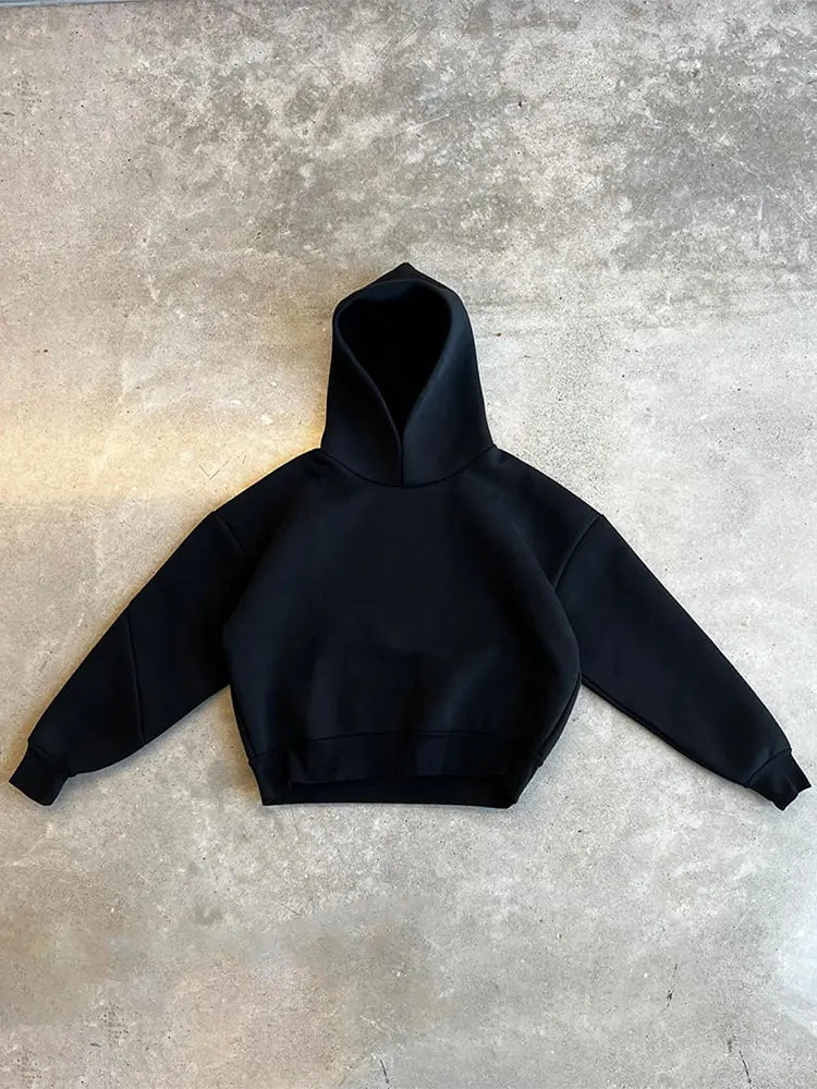 Men's Casual Oversized Warm Tracksuit with Hood and Adjustable Drawstring Pants