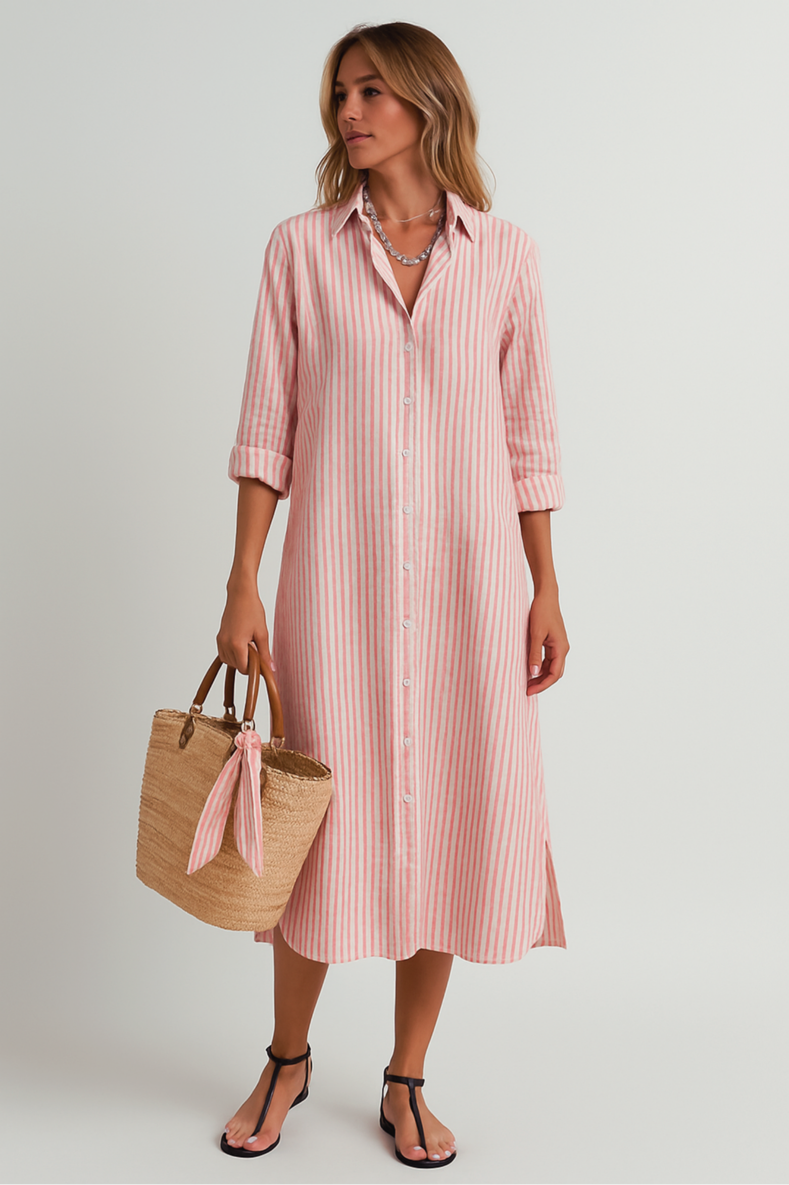 Trendy Long Striped Breezy Maxi Summer Dress for Women