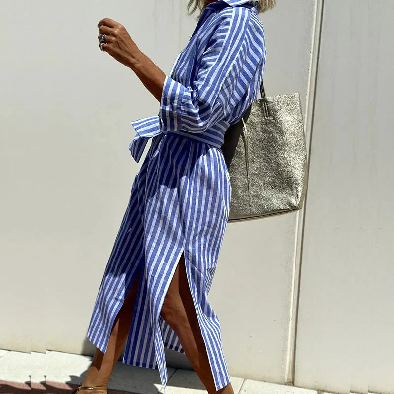 Trendy Long Striped Breezy Maxi Summer Dress for Women