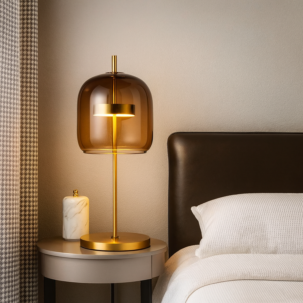 Aurelionn - Stained Glass Table Lamp Gold Iron Base - Image 6