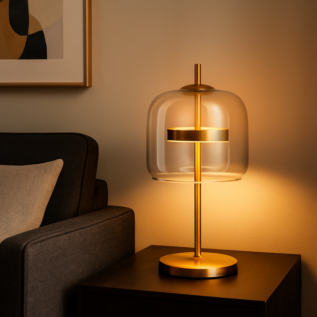 Aurelionn - Stained Glass Table Lamp Gold Iron Base - Image 7