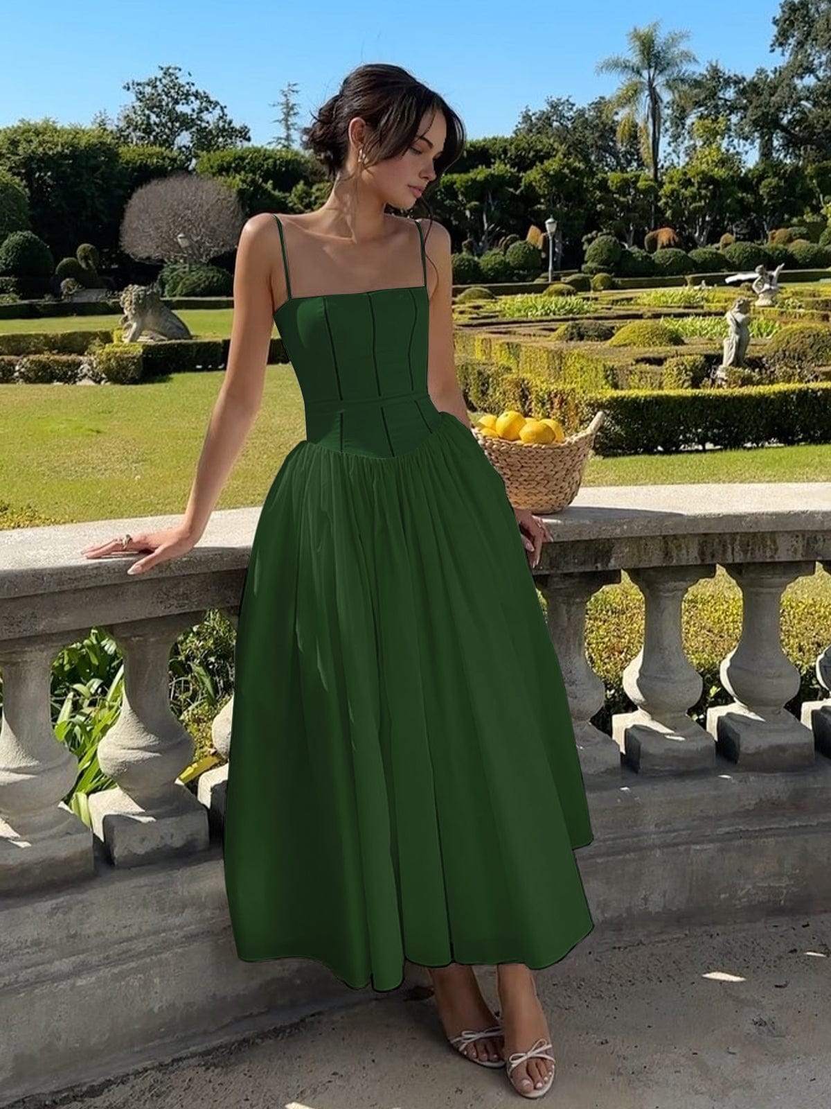 Women’s Classic Midi Wedding Guest Dresses With Corset Fit