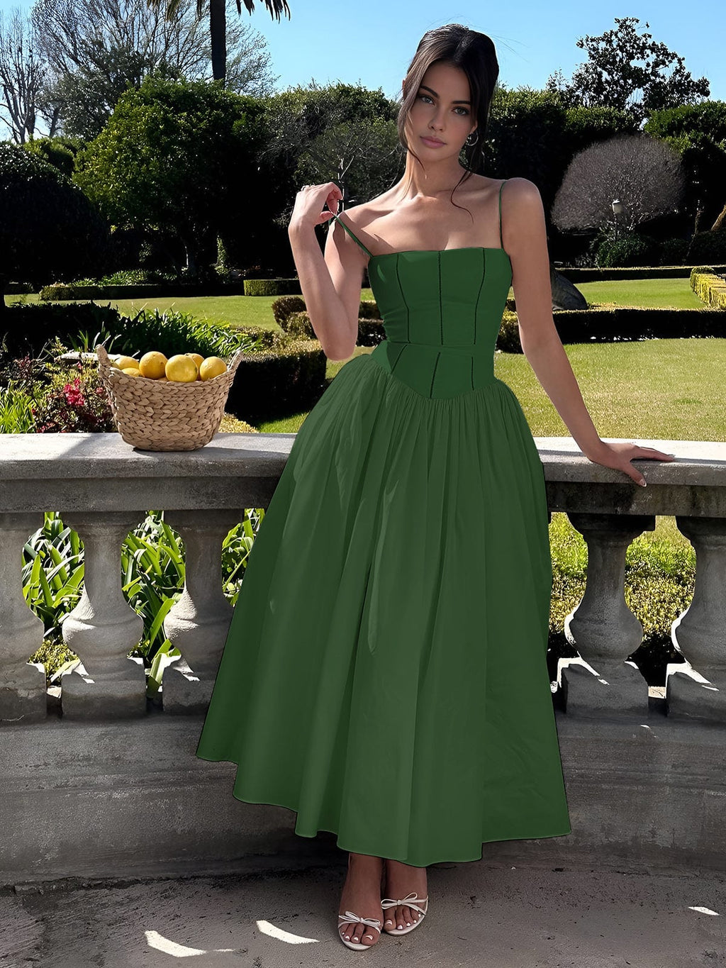 Women’s Classic Midi Wedding Guest Dresses With Corset Fit