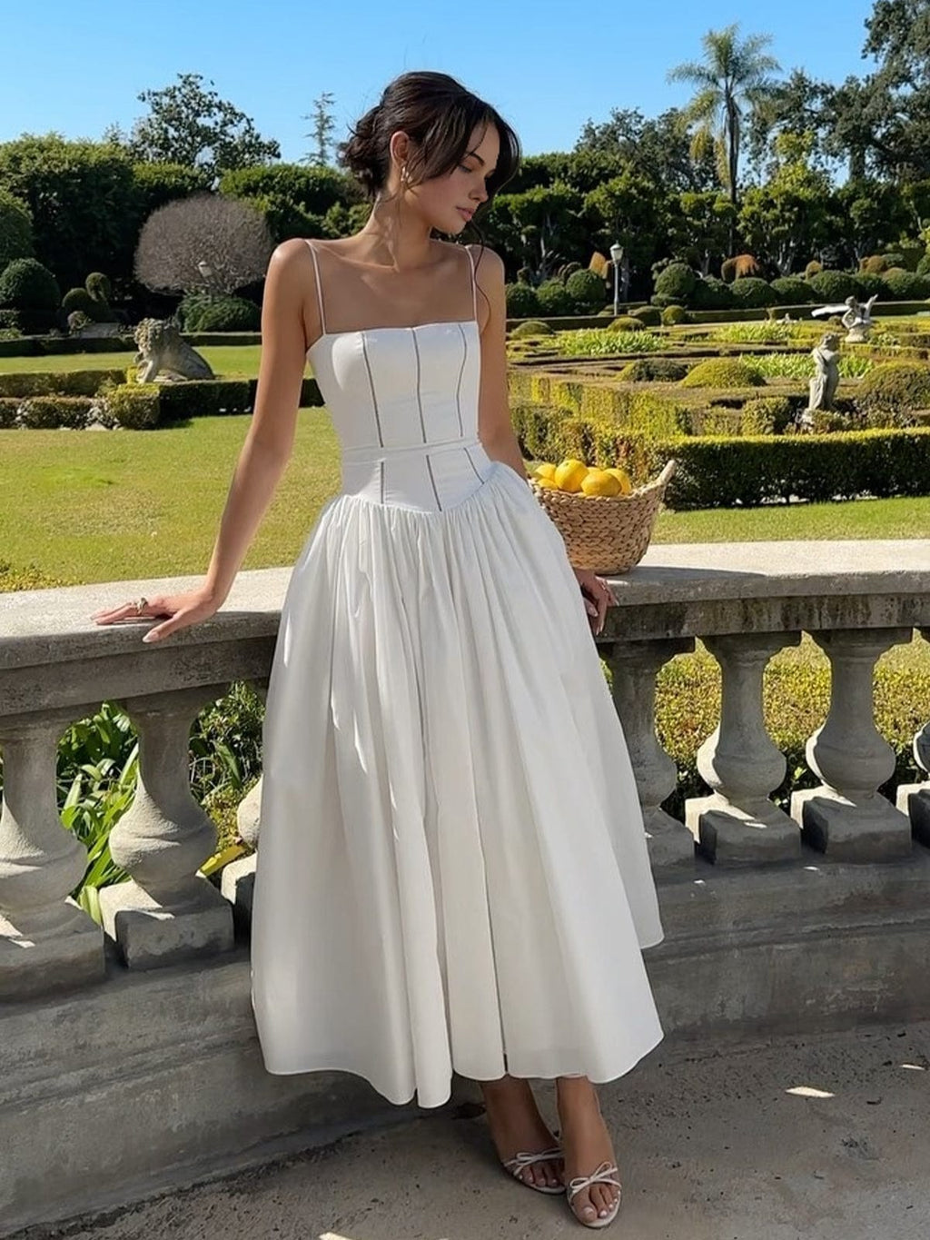 Women’s Classic Midi Wedding Guest Dresses With Corset Fit