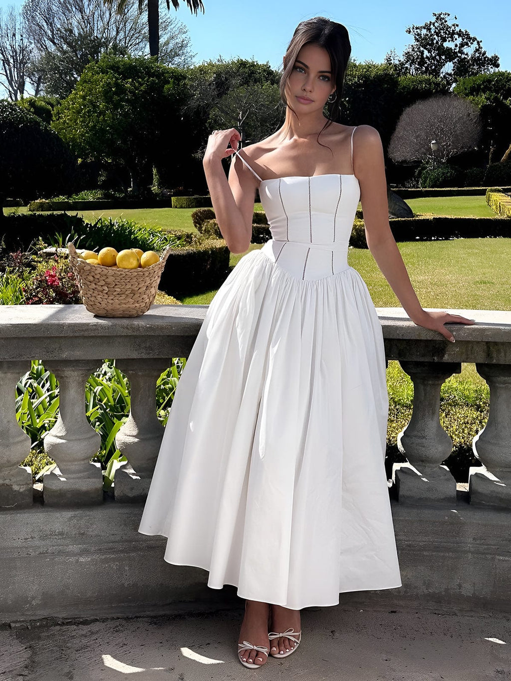 Women’s Classic Midi Wedding Guest Dresses With Corset Fit
