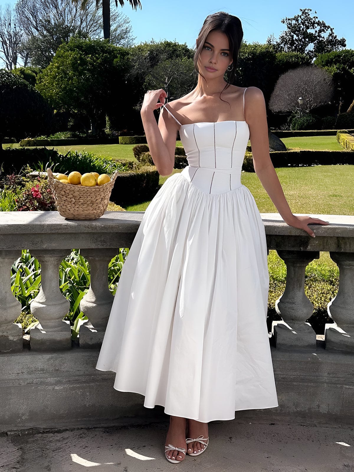 Women’s Classic Midi Wedding Guest Dresses With Corset Fit