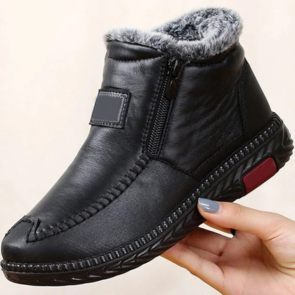 Women's Thermal Warm Insulation Winter Boots with Zipper and Non-Slip Sole