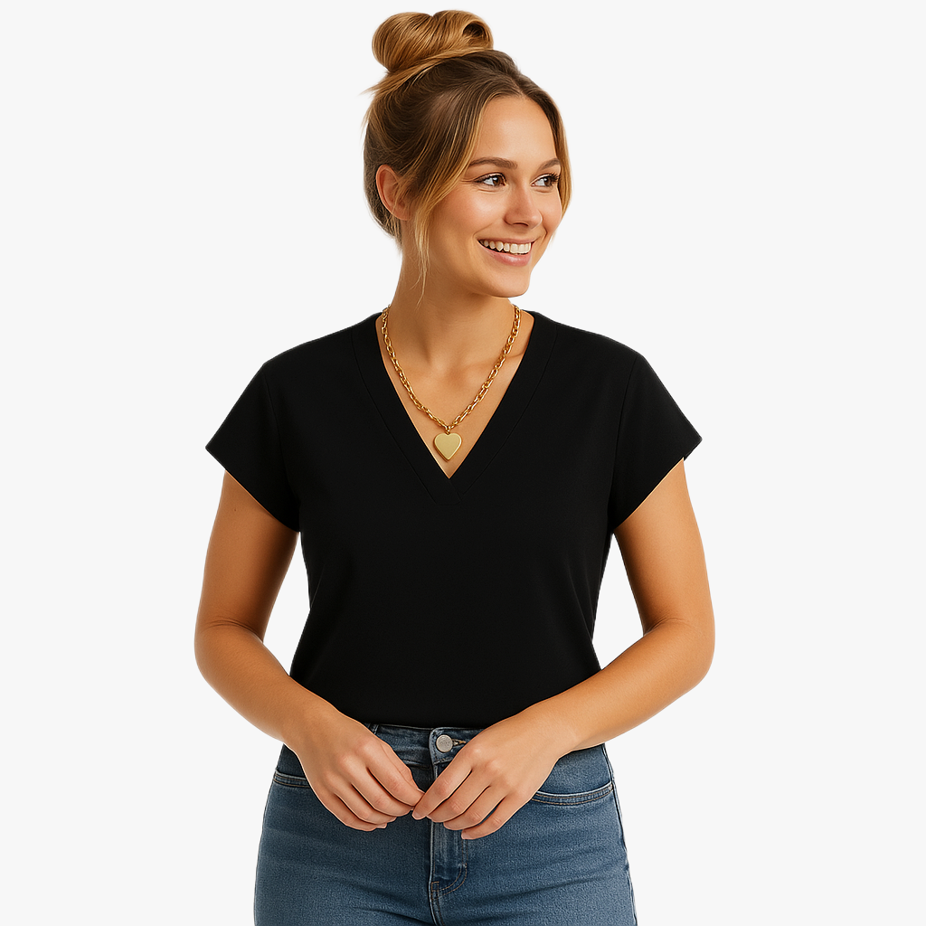 Chic V-Neck Sleeveless Ladies Top