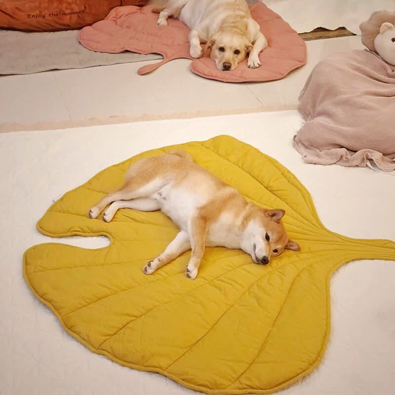 Dog Bed Leaf Shape Cotton Polyester Comfortable Mat