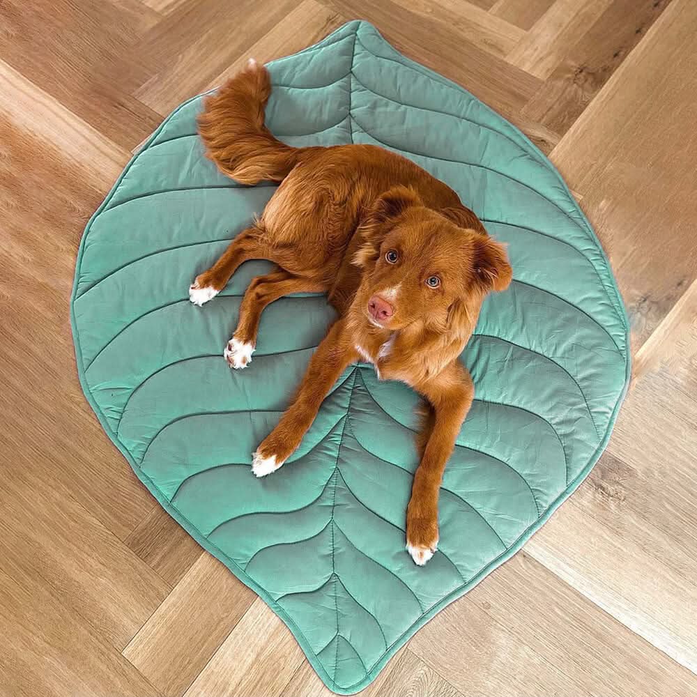 Dog Bed Leaf Shape Cotton Polyester Comfortable Mat - Image 11