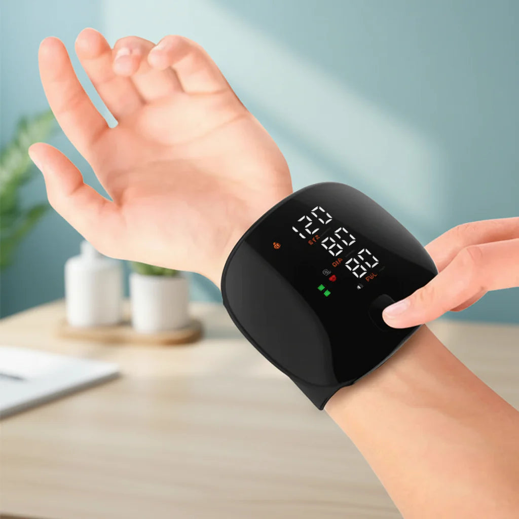 Wrist Blood Pressure Monitor Digital Automatic Home Use Large LED Display