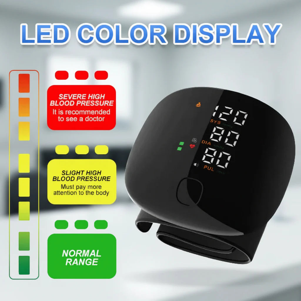 Wrist Blood Pressure Monitor Digital Automatic Home Use Large LED Display - Image 5