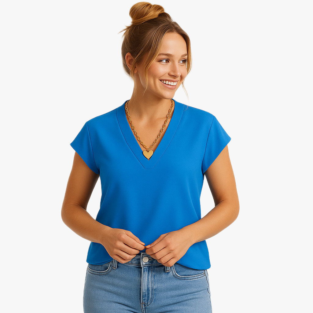 Chic V-Neck Sleeveless Ladies Top
