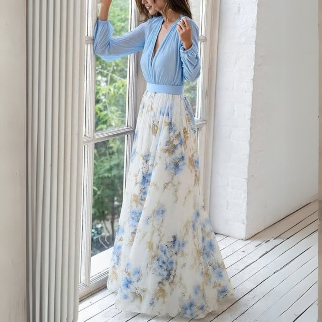 Women's Elegant Airy Flowing Floral Maxi Dress