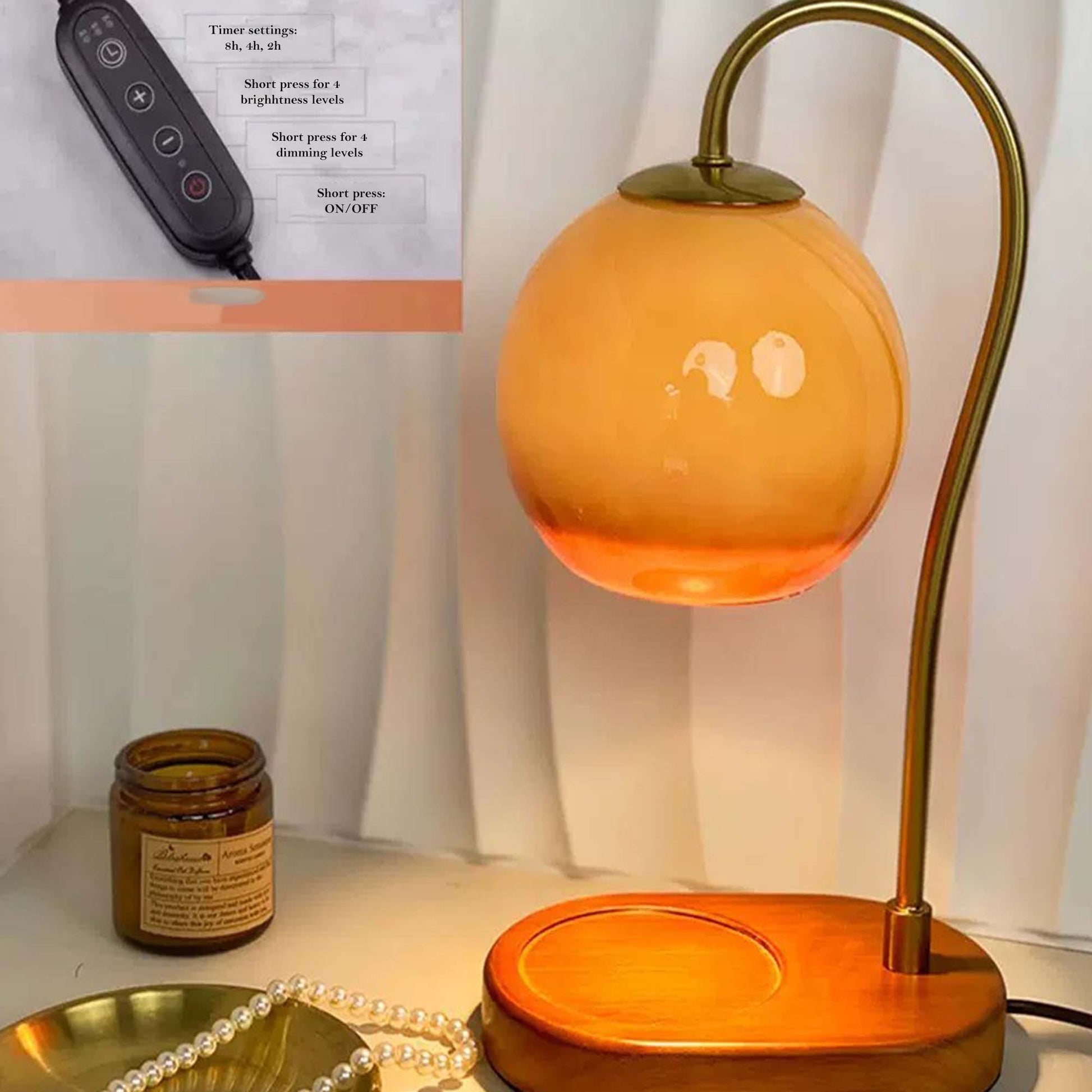 Candle Warmer Lamp Adjustable Flameless Wax Melting Table Lamp - Image 3
